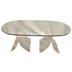 Lucite and Glass Coffee Table 1