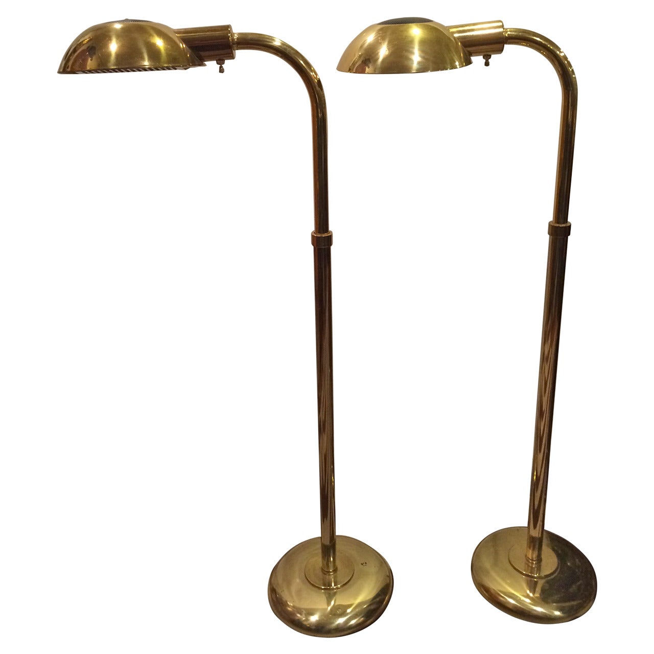 Pair of Mid-Century Modern Brass Floor Lamps