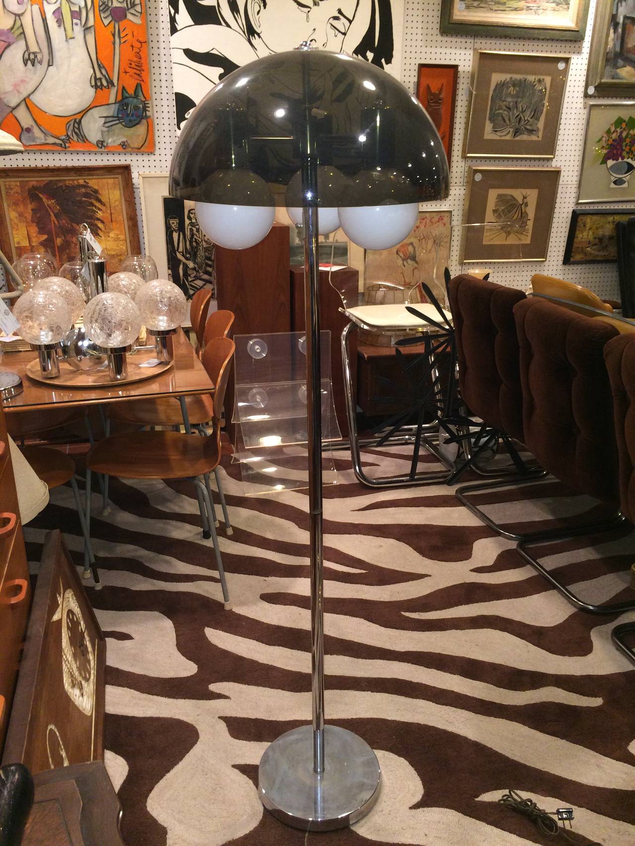 chrome mushroom floor lamp