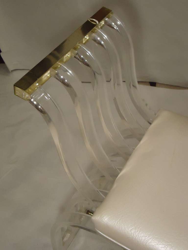 American Hollywood Regency Lucite Bench