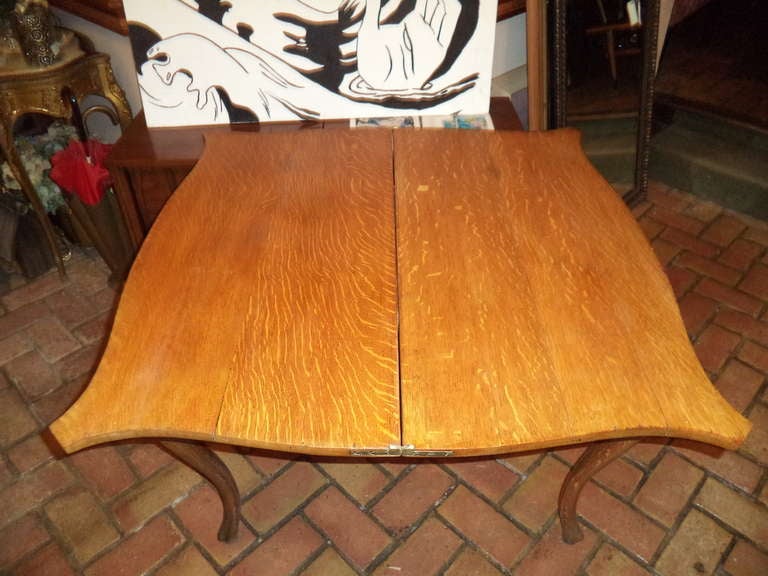 Antique Carved Oak Game Table 3