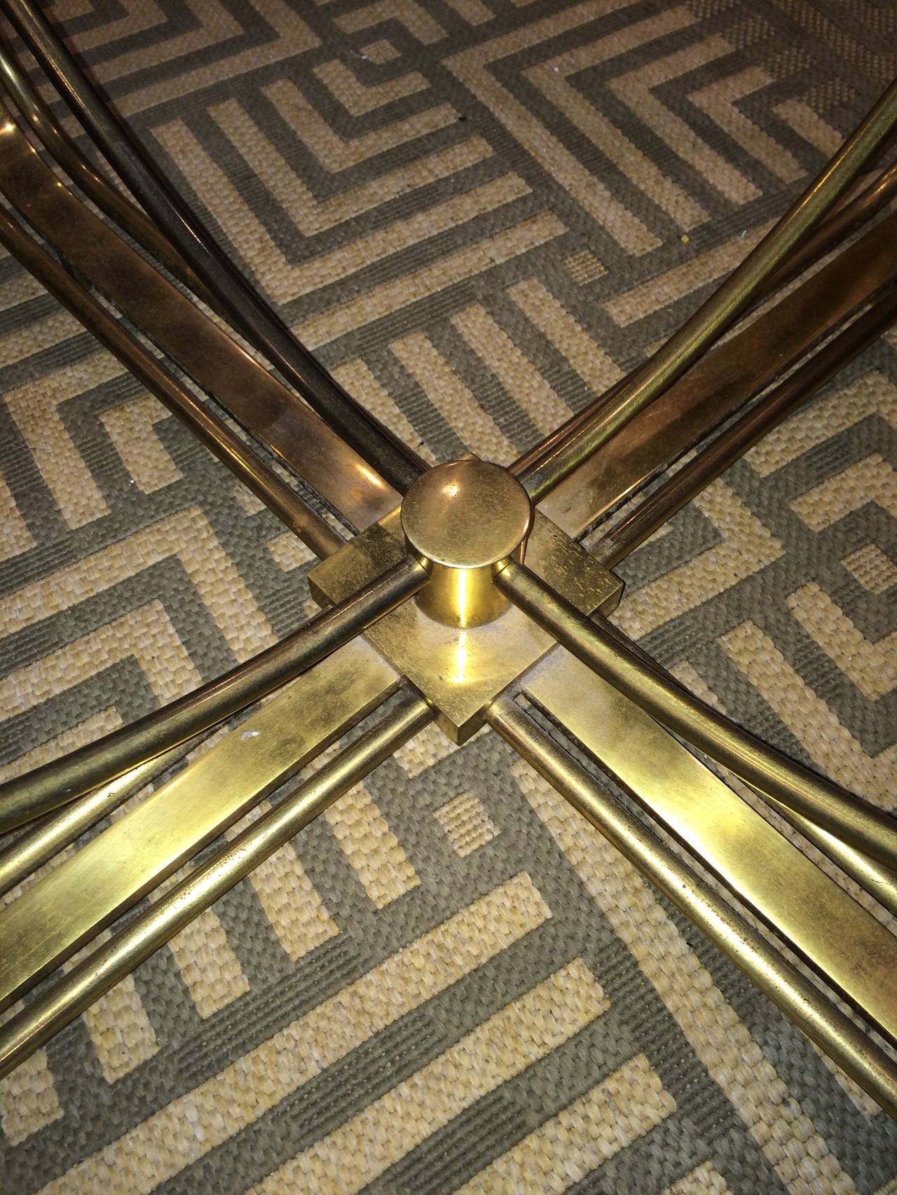 Hollywood Regency Solid Brass and Glass Table 2