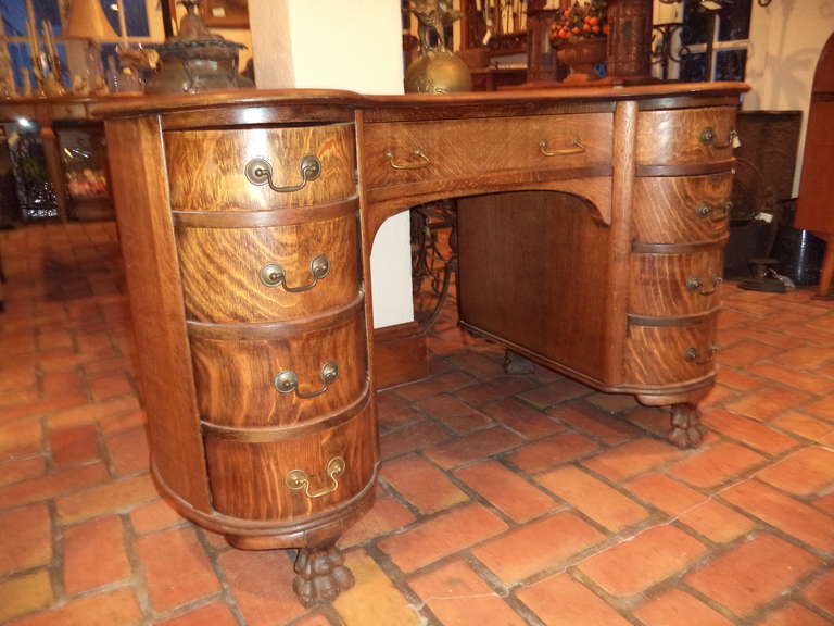 antique kidney shaped desk