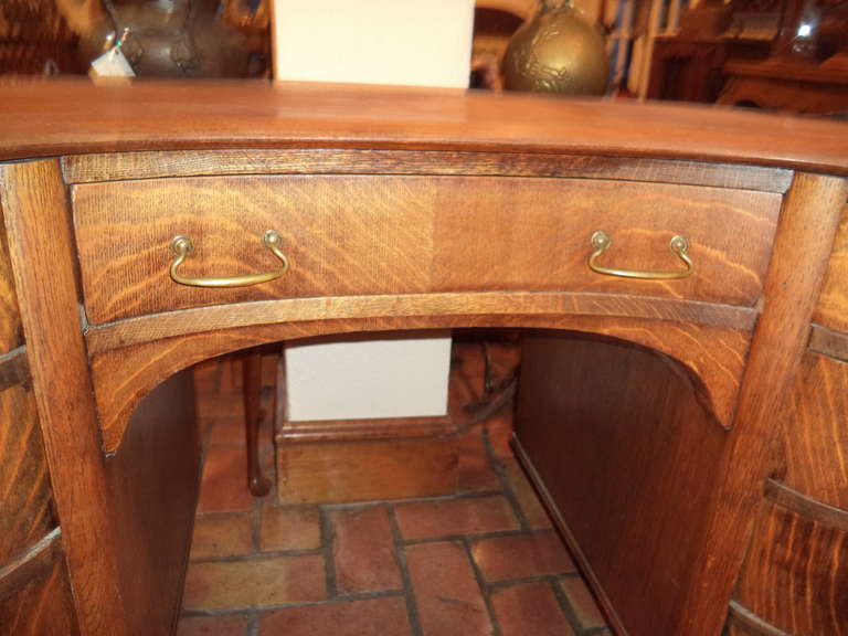 Antique Oak Kidney Shaped Desk 1