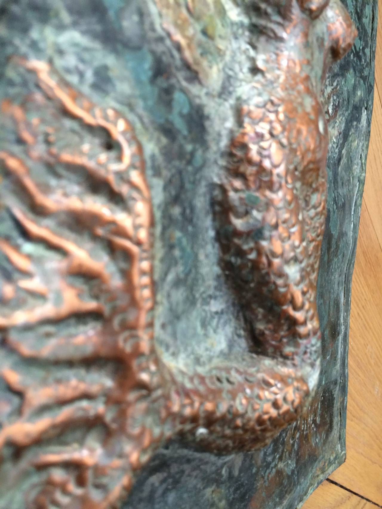 Signed Copper Plaque of a Mermaid 1
