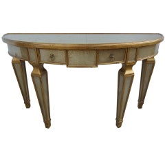 Theodore Alexander Eglomisé Demilune Table