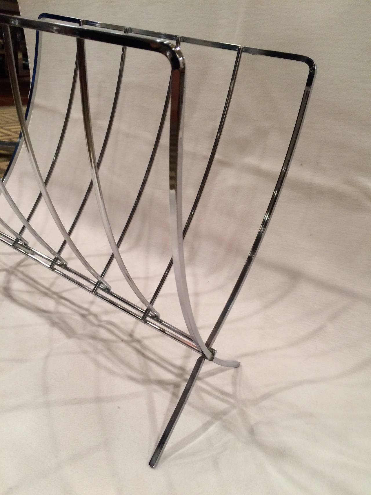 chrome folding magazine rack