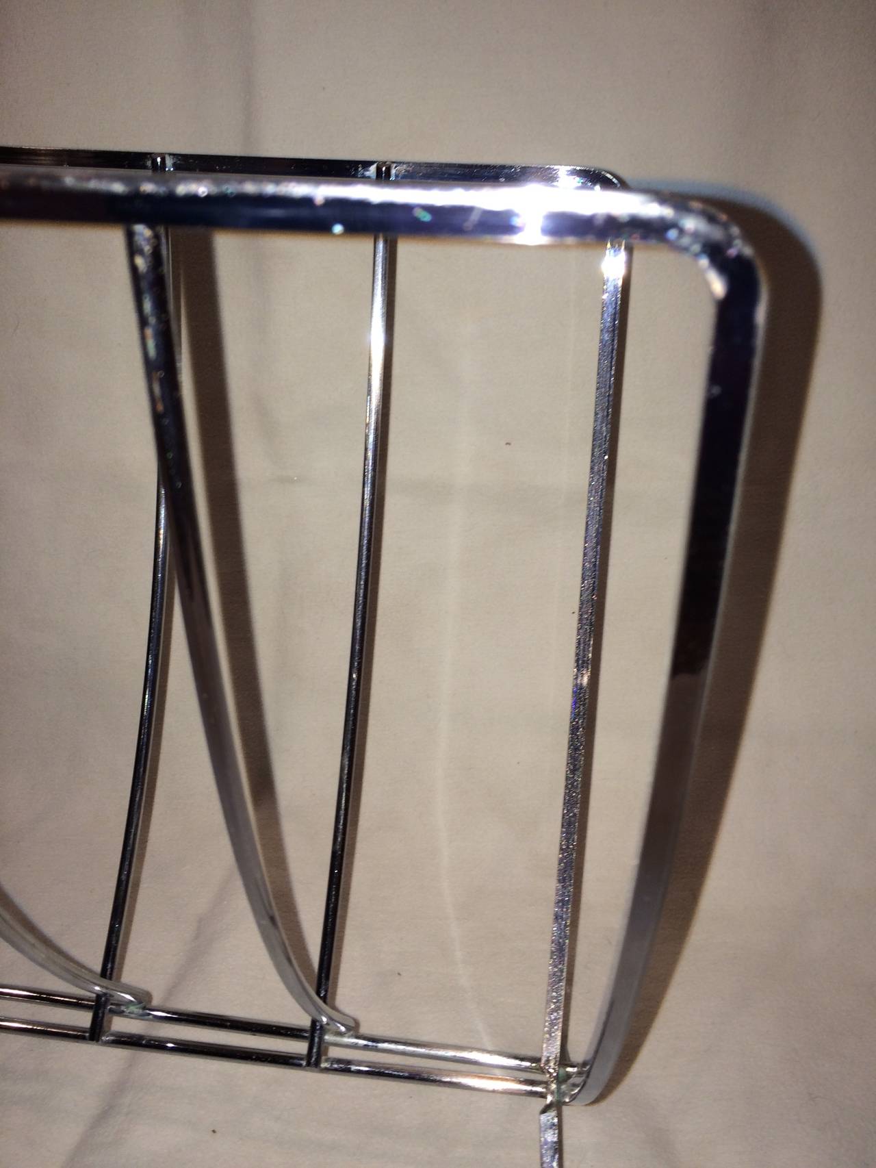 Mid-20th Century Mid-Century Modern Chrome Magazine Rack