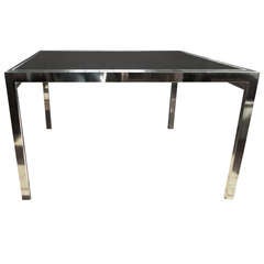 Brass Extension Dining Table by DIA with Smoked Glass Top
