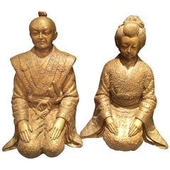Pair of Bronze Asian Statues