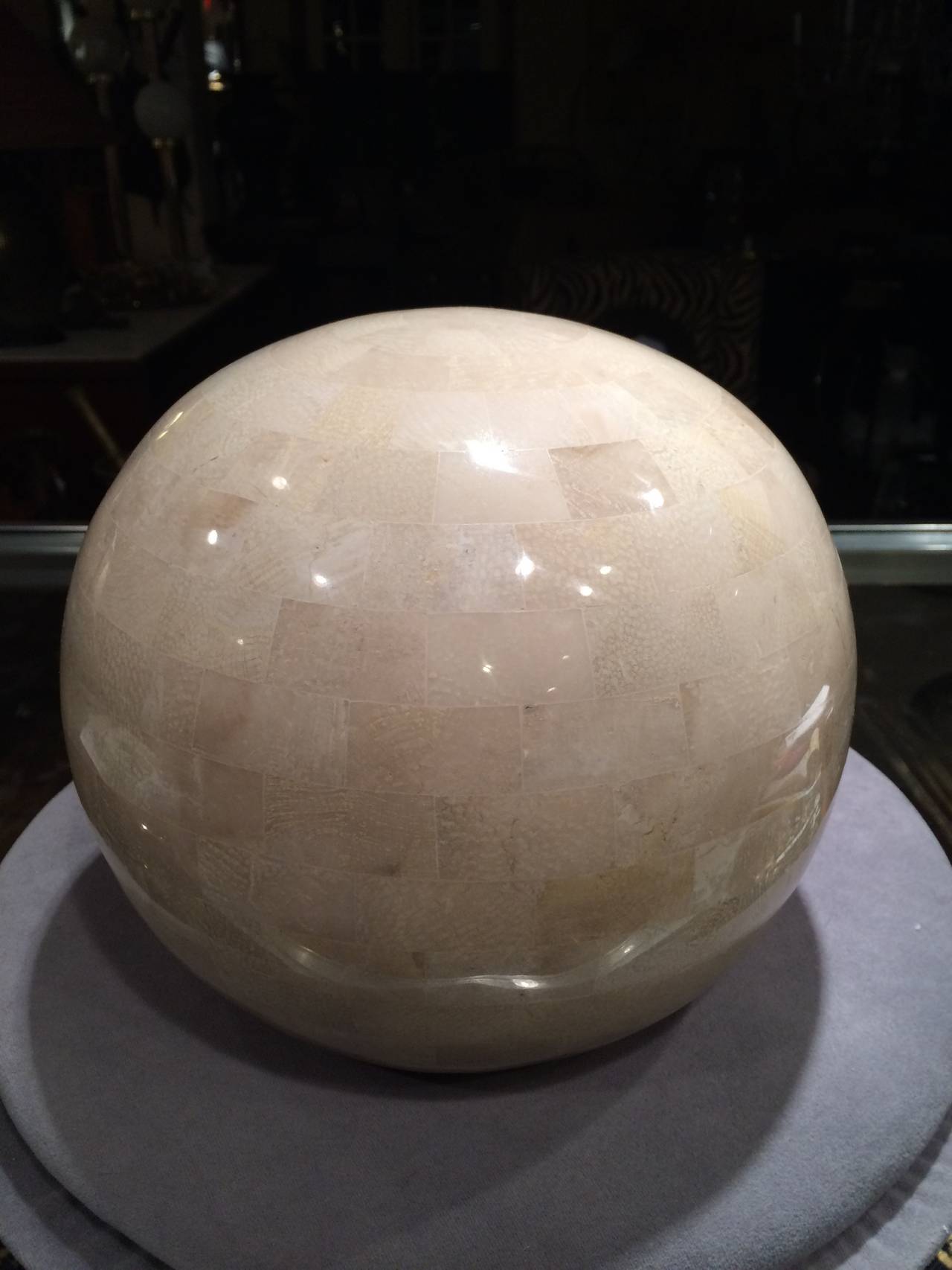 Maitland Smith tessellated stone sphere