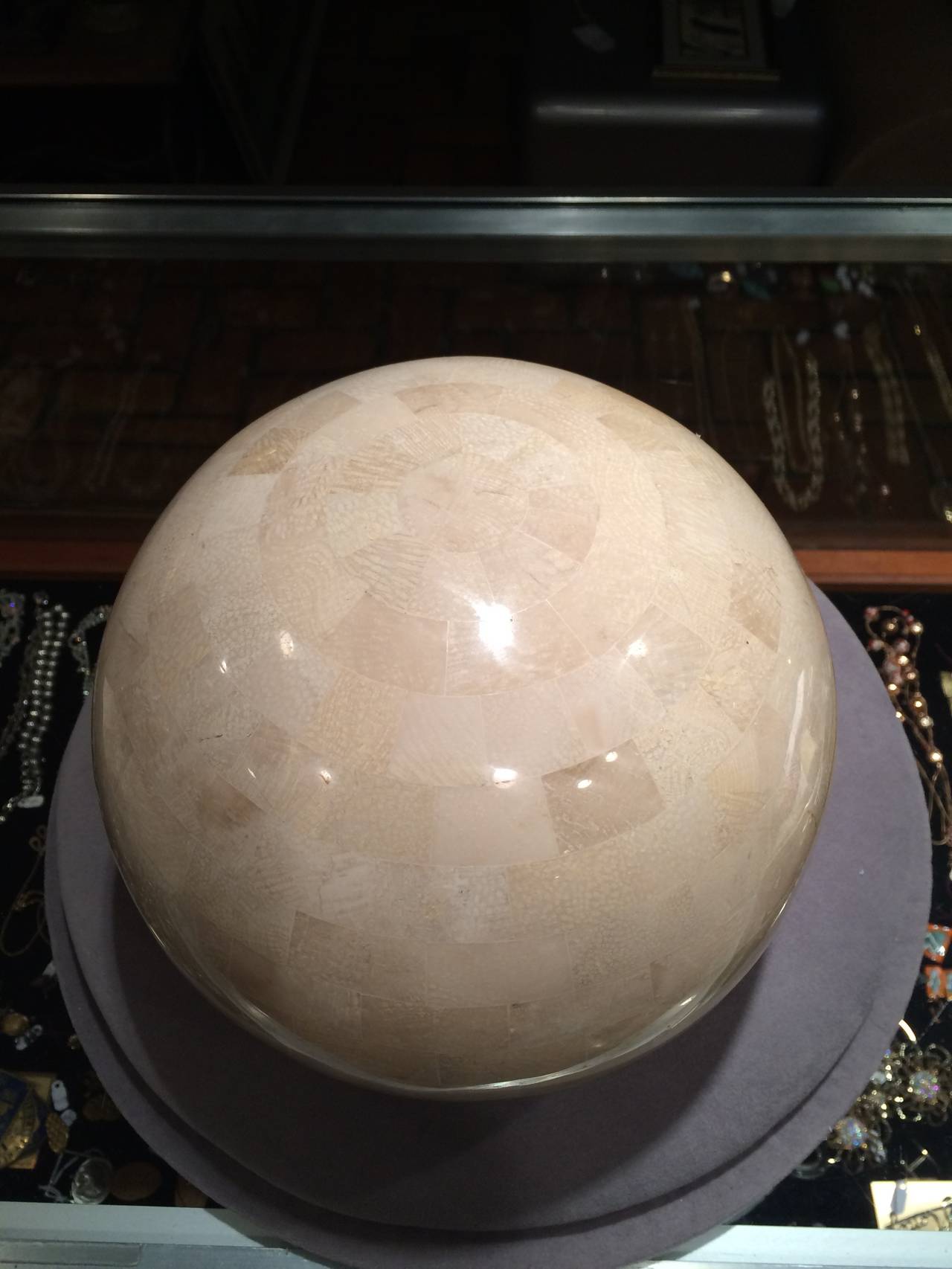 Hollywood Regency Maitland Smith Tessellated Stone Sphere