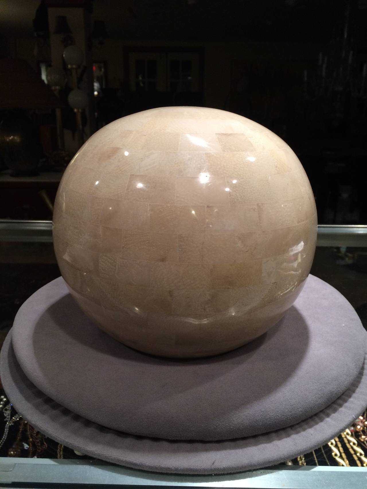 Veneer Maitland Smith Tessellated Stone Sphere