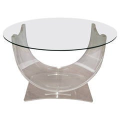 Hollywood Regency Lucite and Glass Table