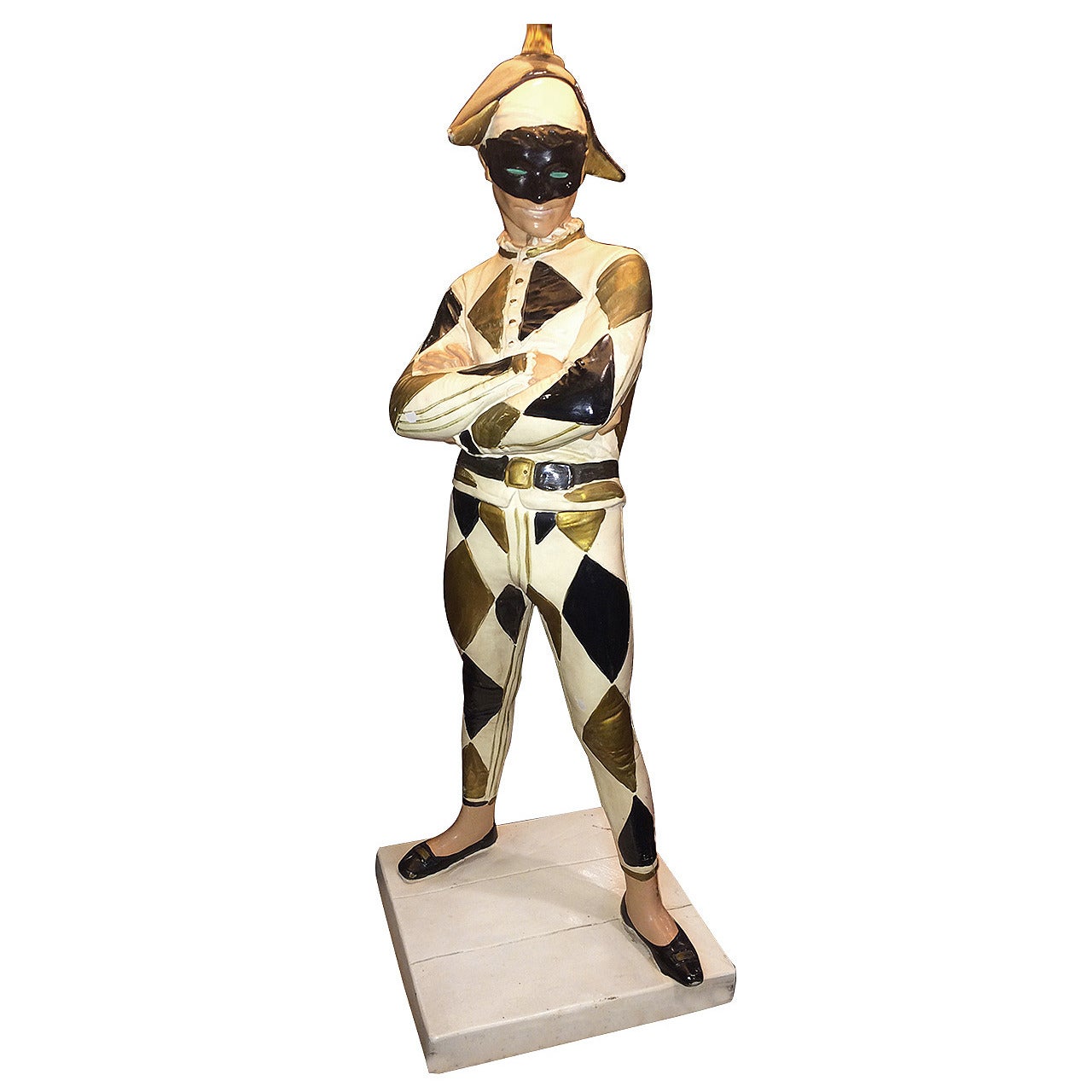 Rare Collectible Marbro Harlequin Jester Table Lamp