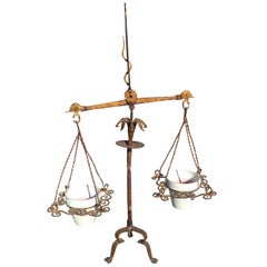 Italian Gilt Iron Scales of Justice Planter