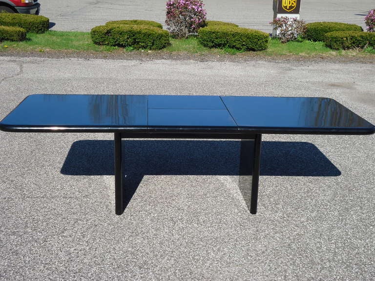 Black Lacquered Dining Room Set with ten chairs at 1stDibs