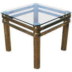 Hollywood Regency Brass and Glass Table by Pace 2