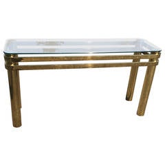 Hollywood Regency Brass Console or Sofa Table by Pace