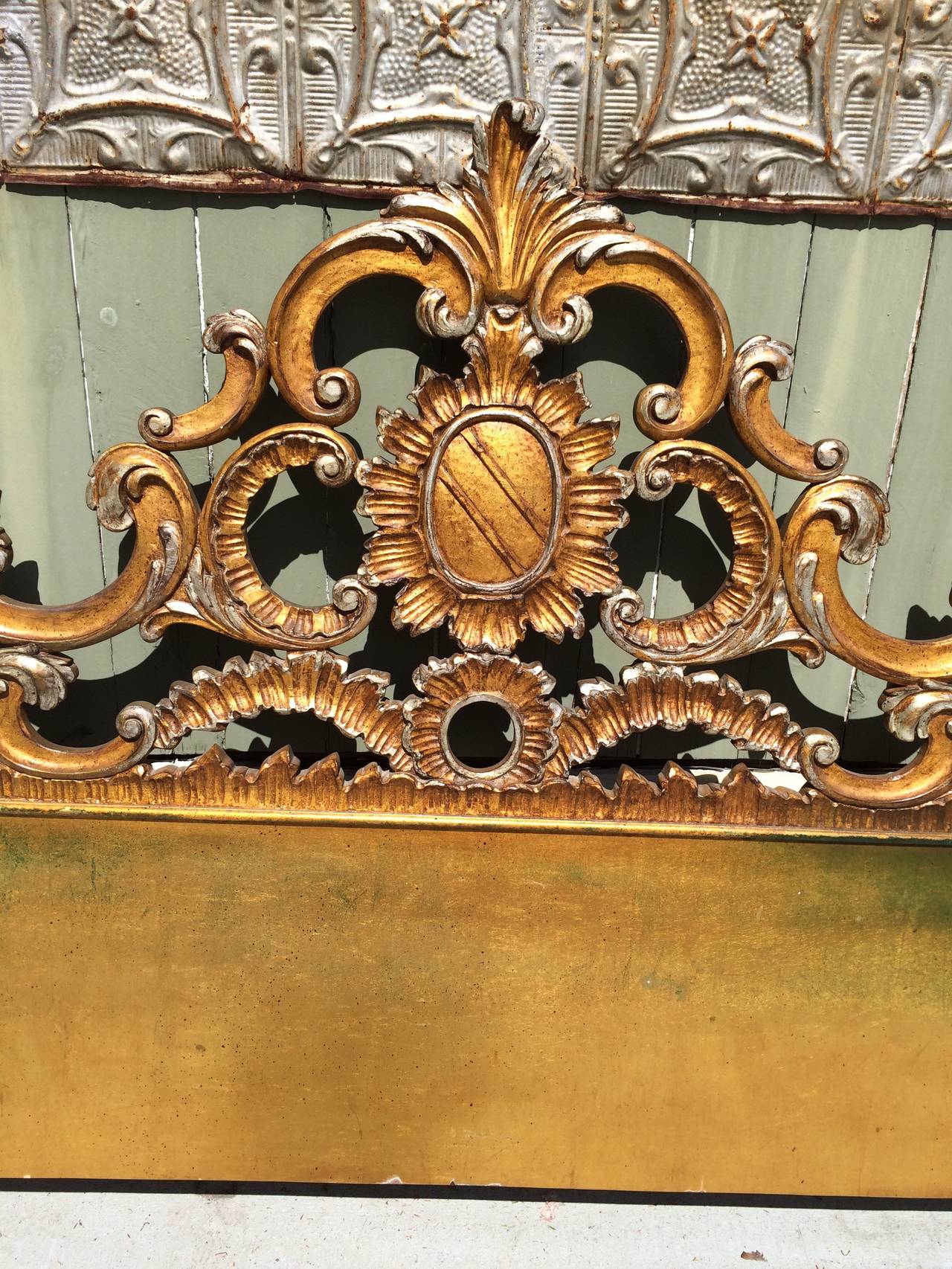 Hollywood Regency Carved Gilt King Headboard 1