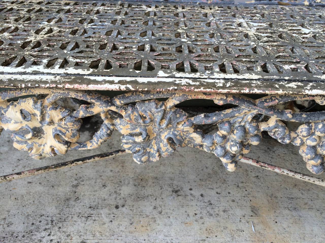 antique wrought iron bench