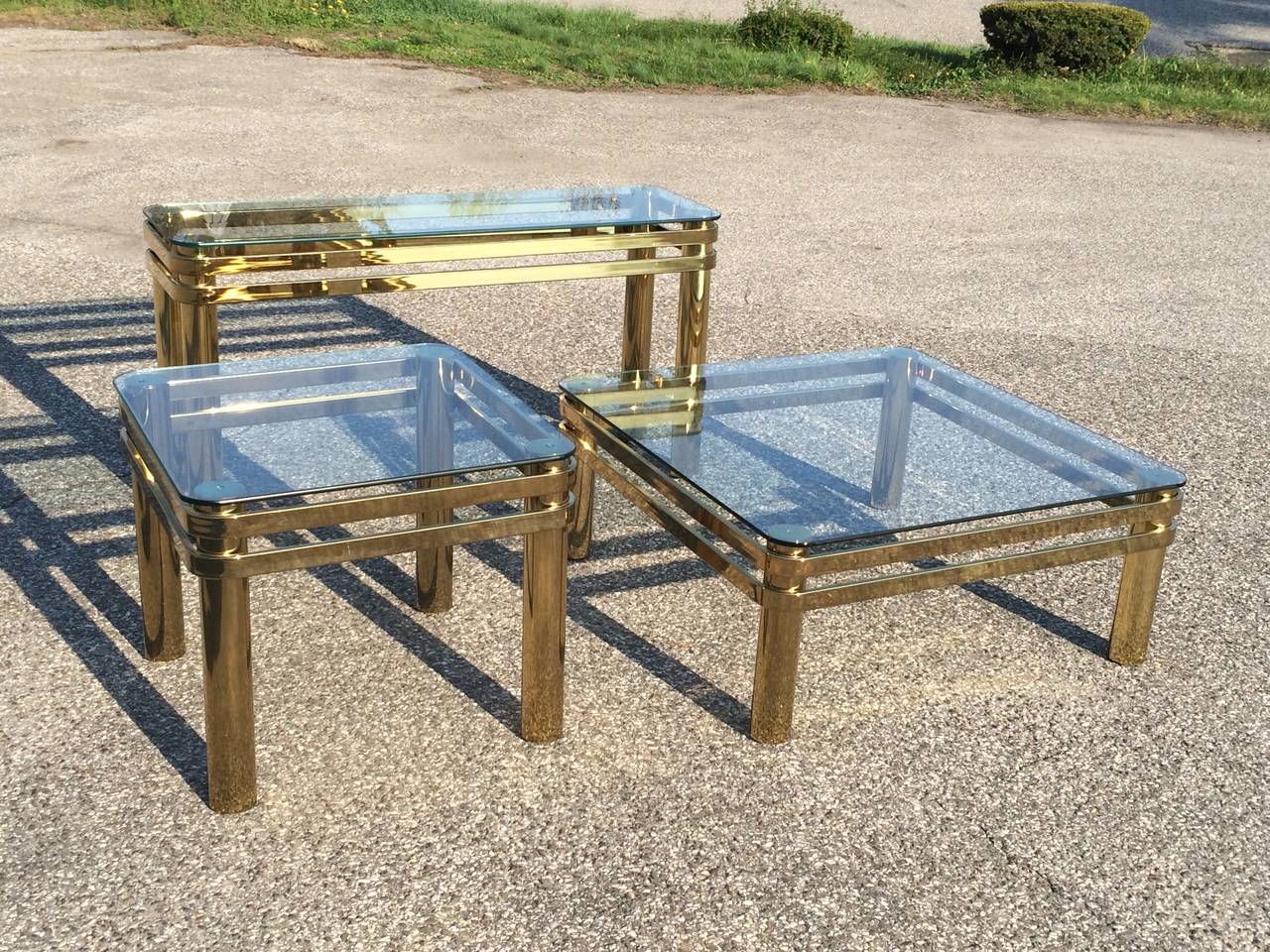 Hollywood Regency Brass and Glass Table by Pace 6