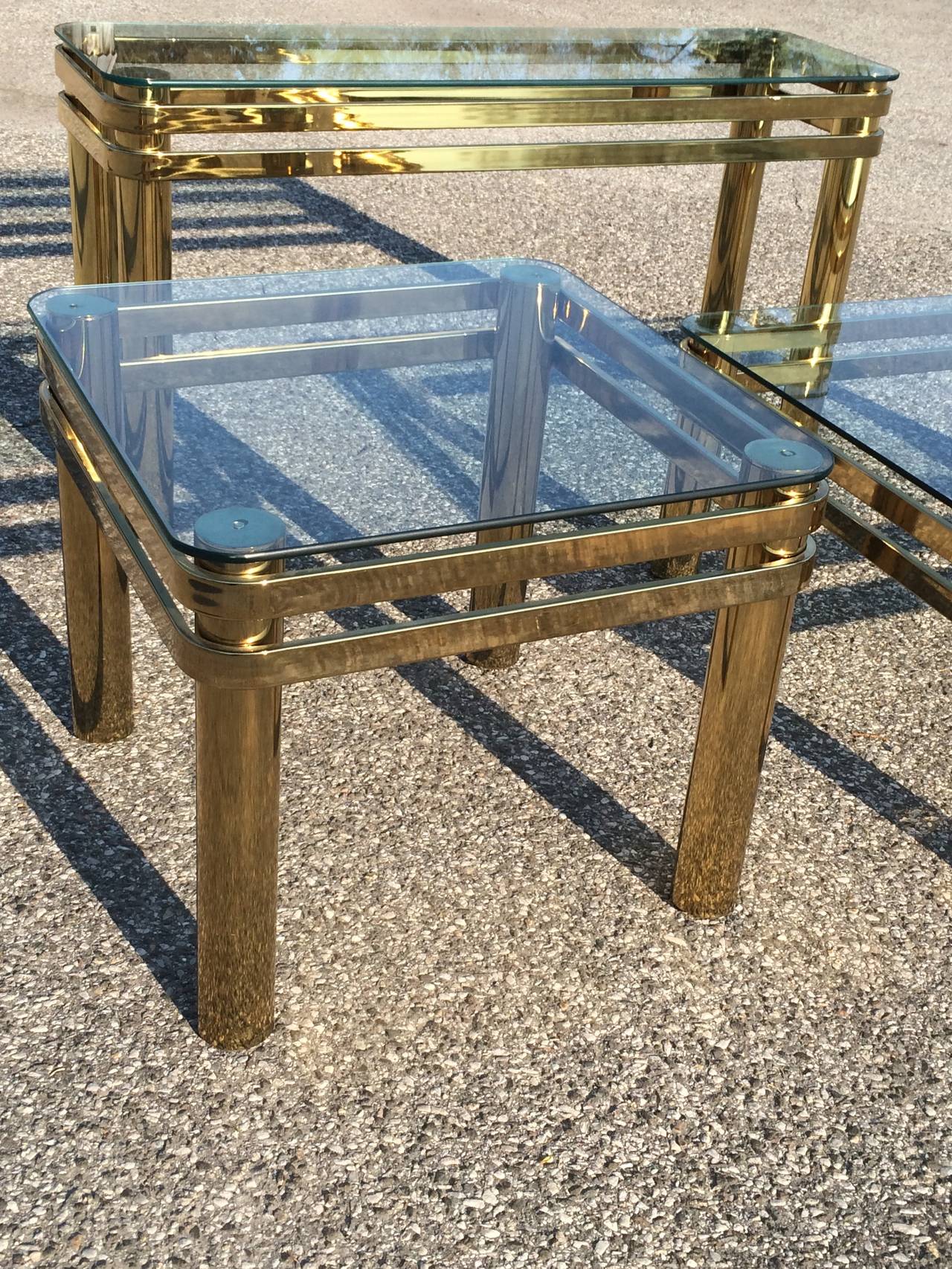 Hollywood Regency Brass and Glass Table by Pace 4