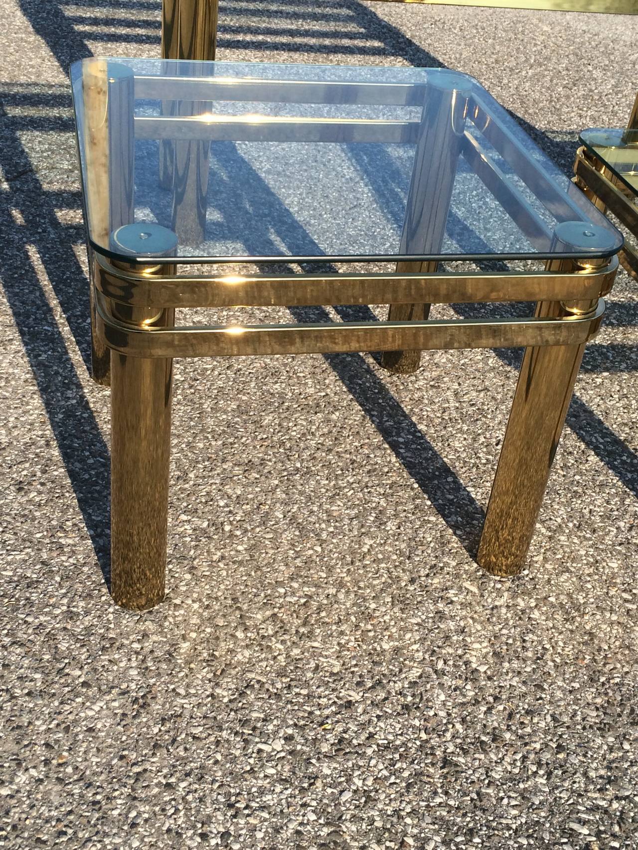 Hollywood Regency Brass and Glass Table by Pace 5