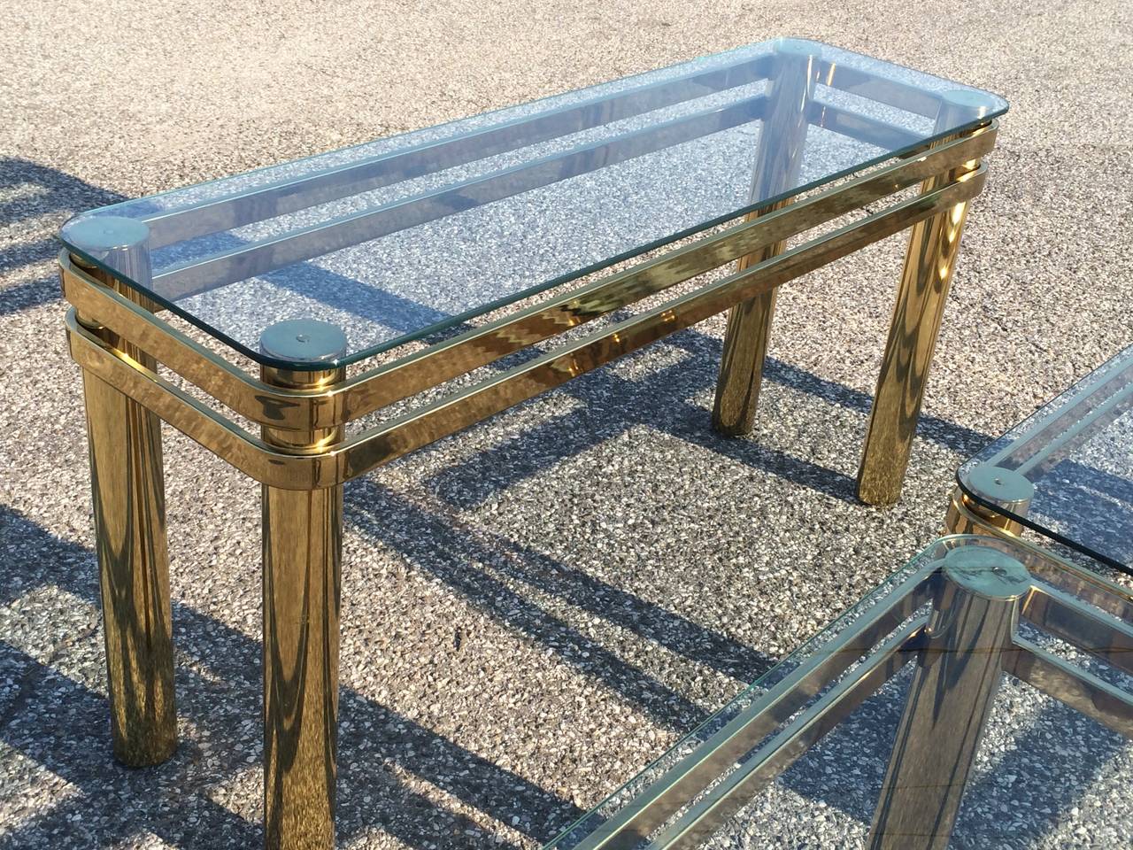 Hollywood Regency Brass Console or Sofa Table by Pace 5