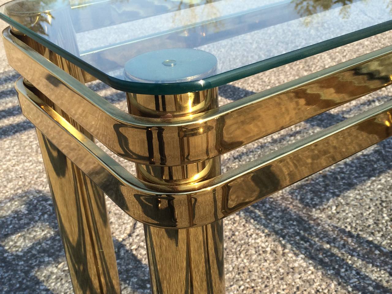 Hollywood Regency Brass Console or Sofa Table by Pace 3