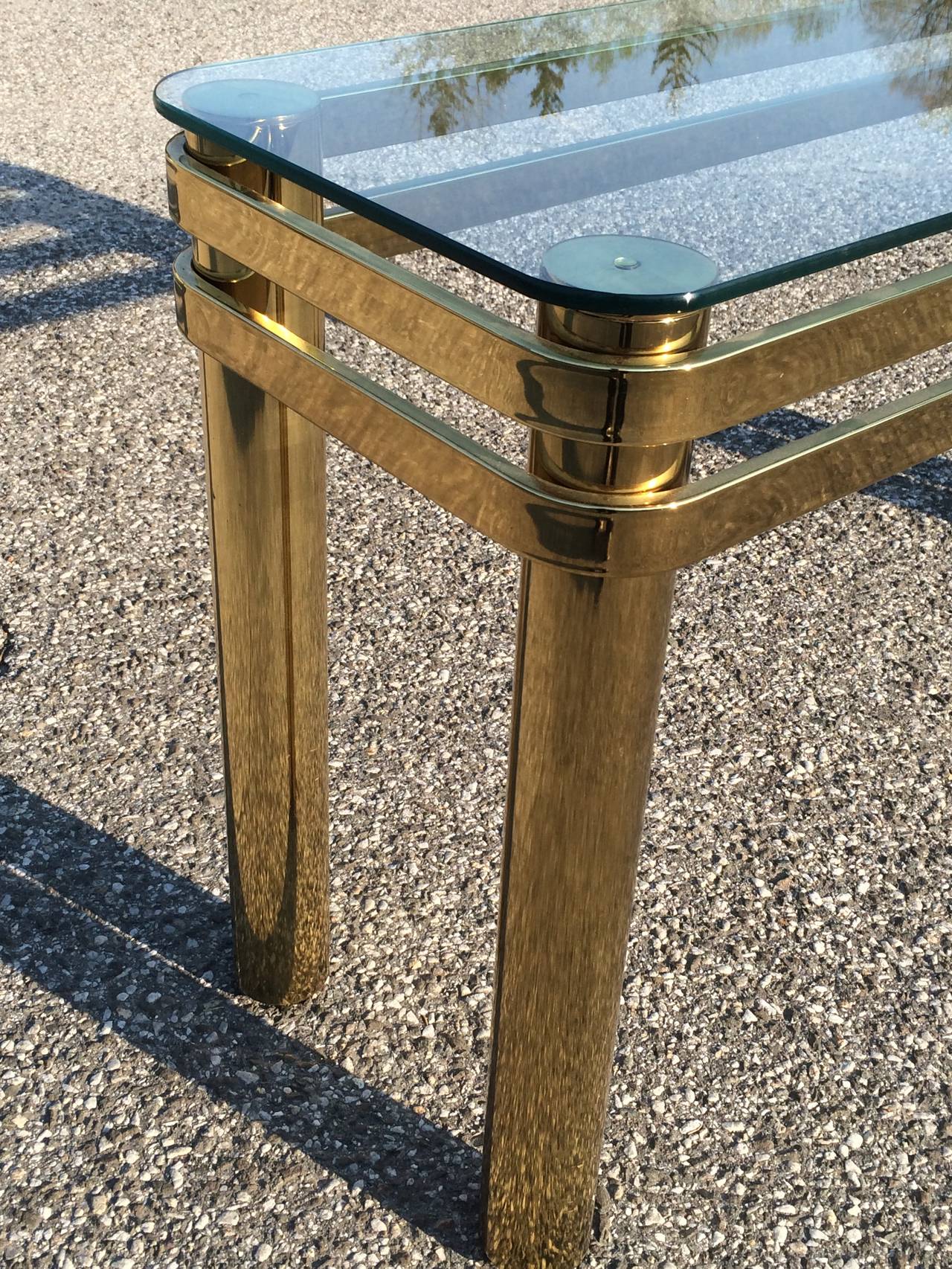 Hollywood Regency Brass Console or Sofa Table by Pace In Excellent Condition In Redding, CT