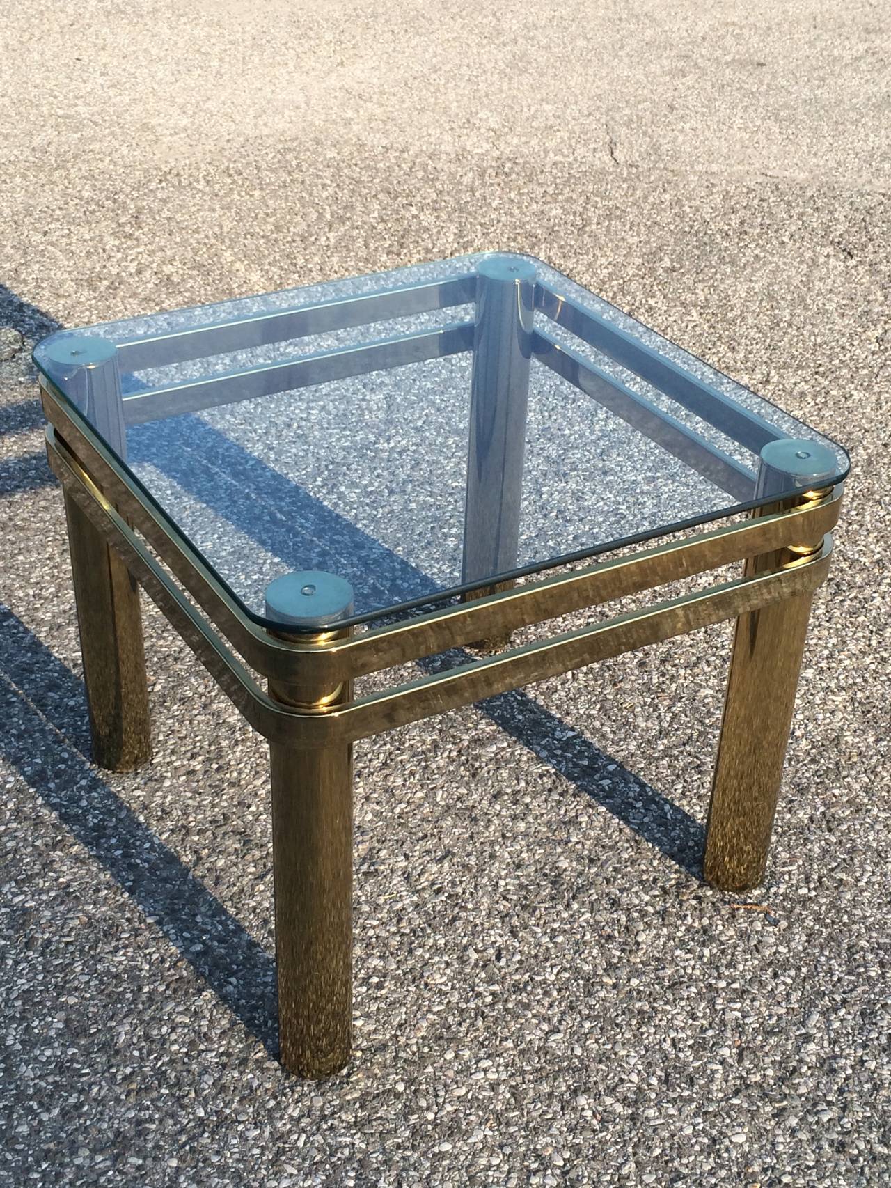 Hollywood Regency Brass and Glass Table by Pace 2