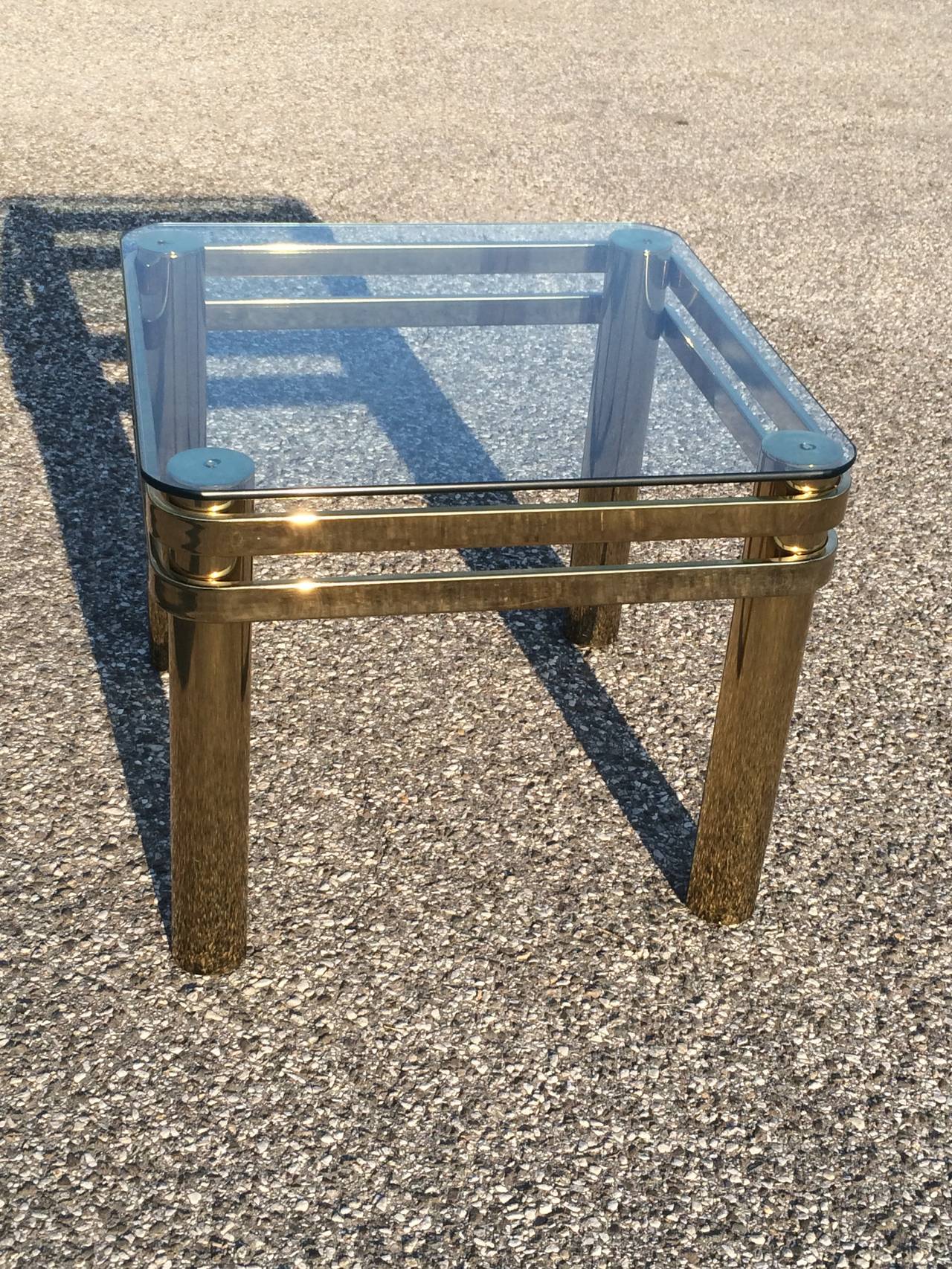 Hollywood Regency Brass and Glass Table by Pace 1