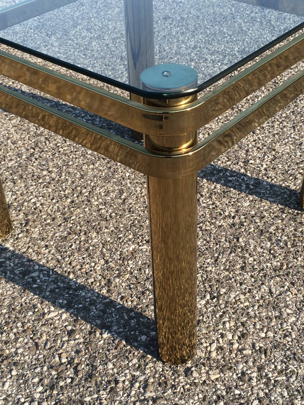 Late 20th Century Hollywood Regency Brass and Glass Table by Pace