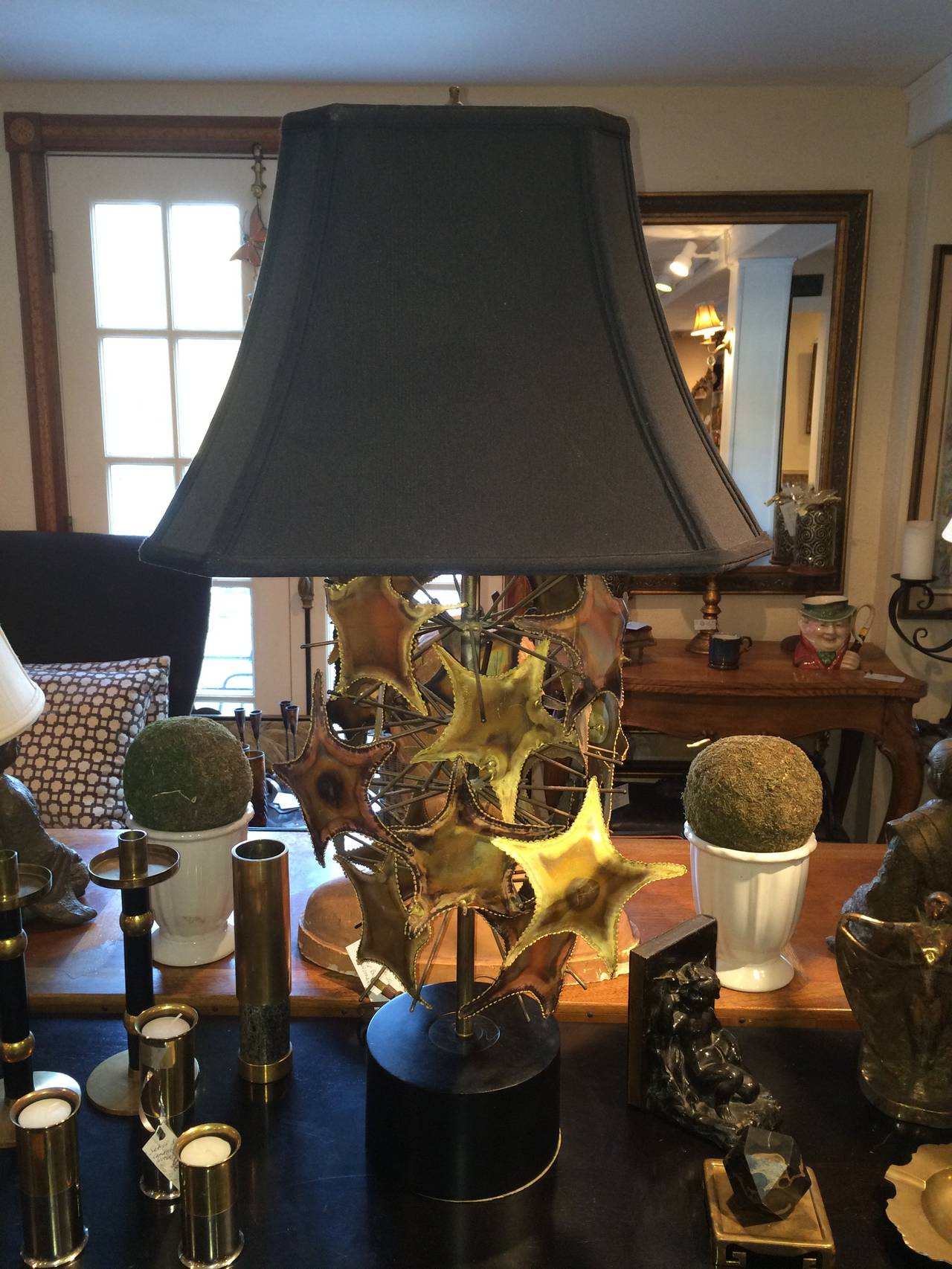 Mid-20th Century Brutalist Mid-Century Lamp in the Style of Jere For Sale