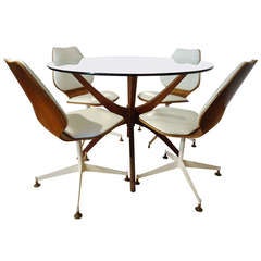 Adrian Pearsall Jax Dining Table with Bentwood Swivel Chairs