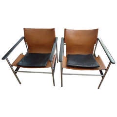 Pair of Charles Pollack 657 Lounge Chairs for Knoll, 1964
