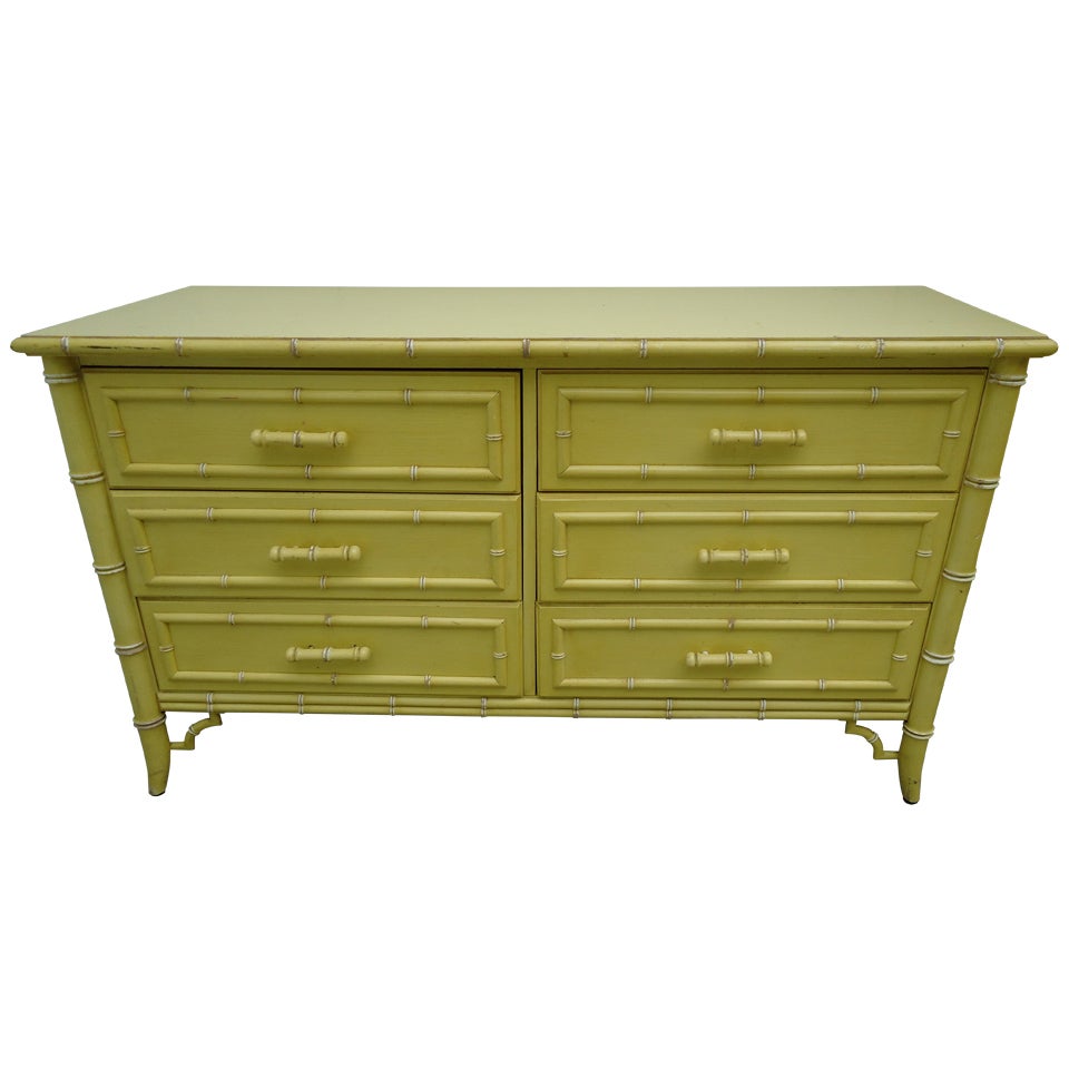 Hollywood Regency Faux Bamboo Dresser at 1stDibs