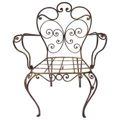 Vintage Gilt Iron Arm chair