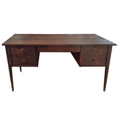 Sleek Mid Century Solid Walnut Desk