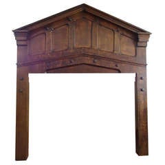 Antique Arts and Crafts Oak Mantel