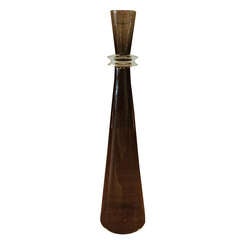 Hand-Blown Glass Candlestick Holder, Signed & Dated 4