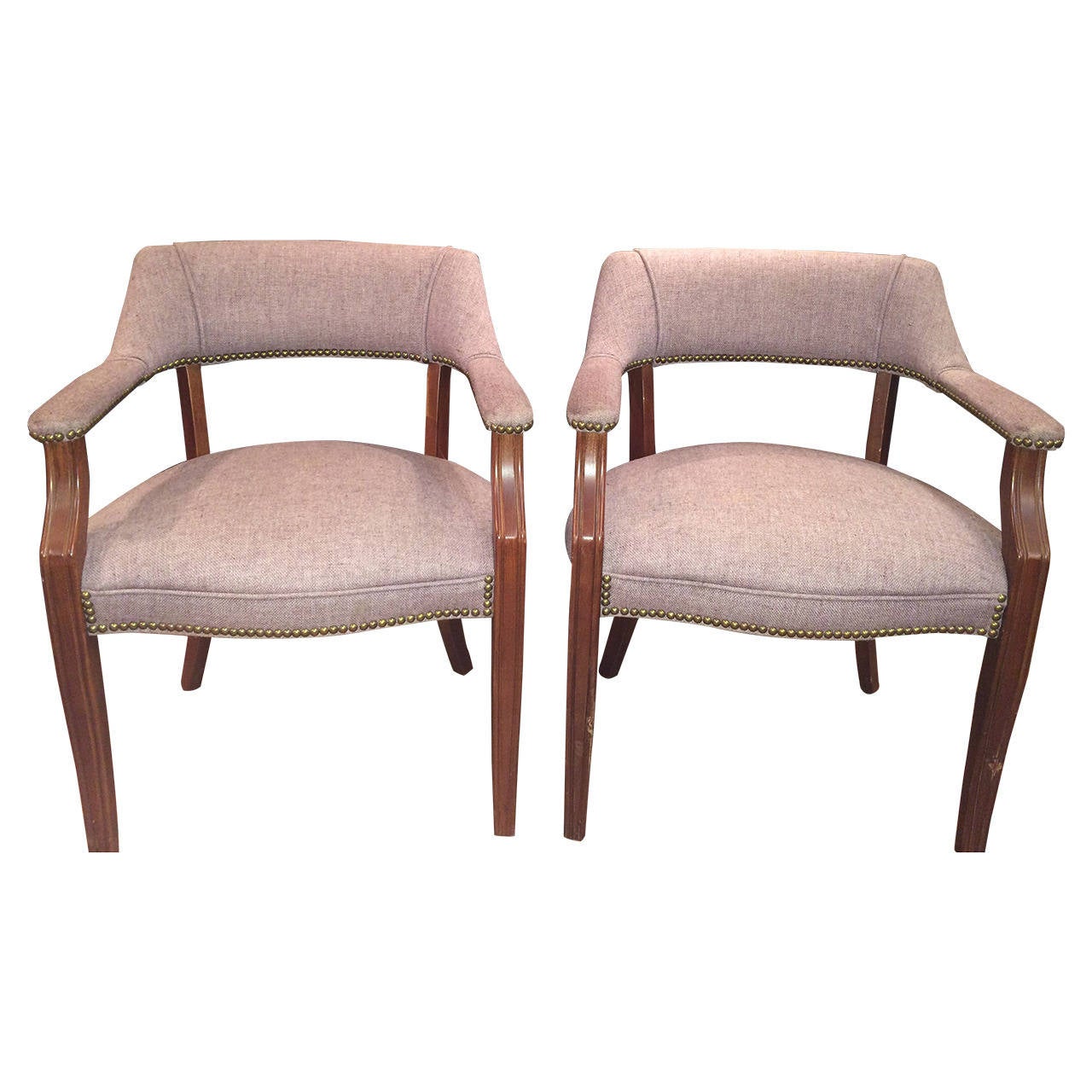 Pair of Mid Century Modern Arm Chairs Made in Yugoslavia at 1stdibs