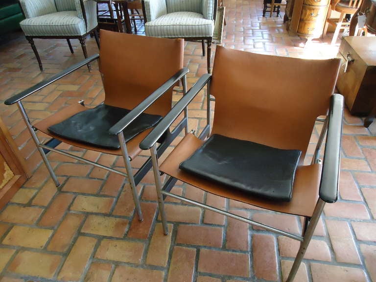 Mid-Century Modern Pair of Charles Pollack 657 Lounge Chairs for Knoll, 1964