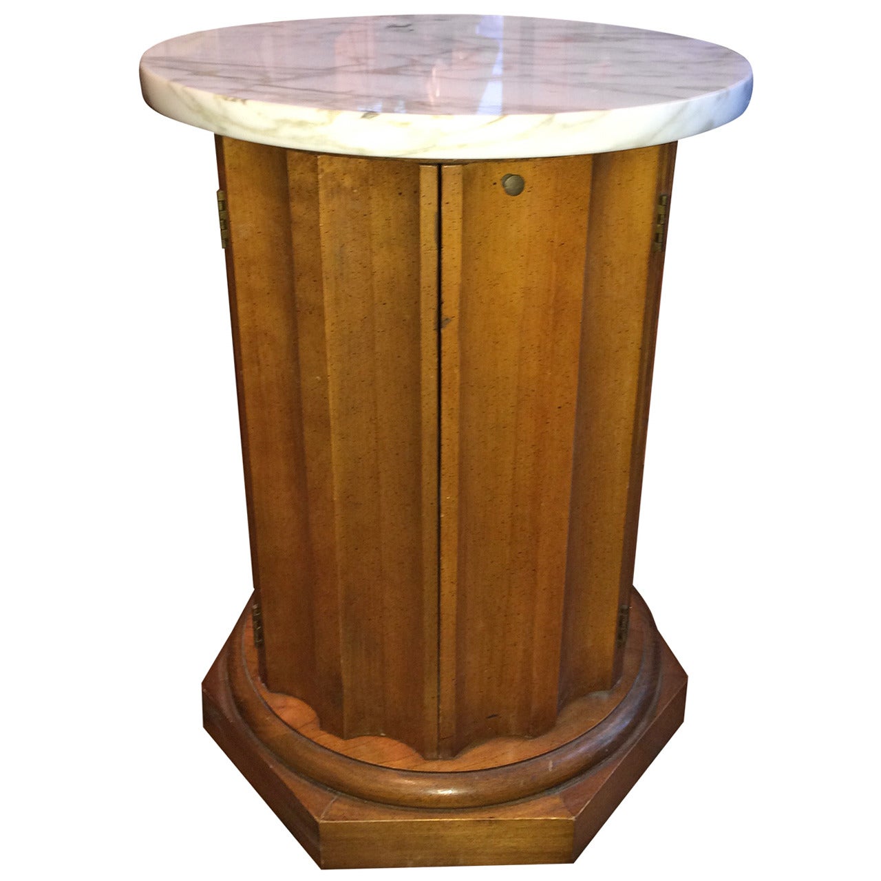 Round Cabinet Table with Marble Top