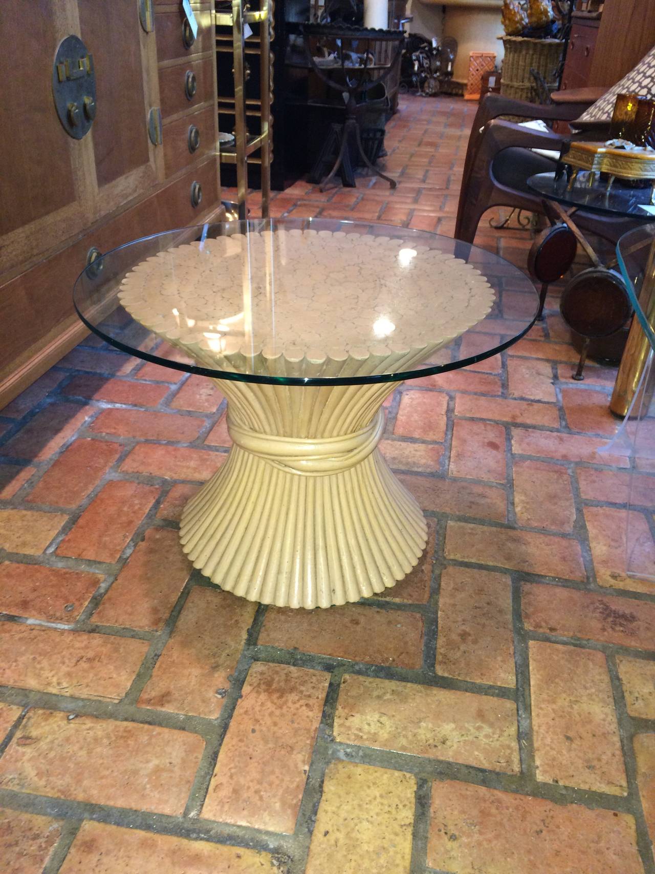 bamboo glass table