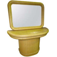 Palm Beach Style Textural Demilune Table with Mirror 12