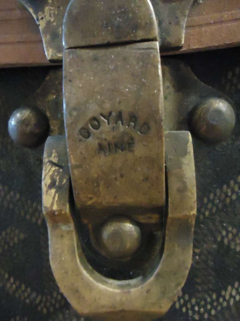 Brass Rare Goyard Monogram Suitcase, circa 1900