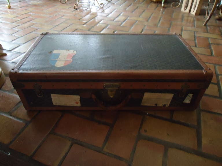 International Style Rare Goyard Monogram Suitcase, circa 1900