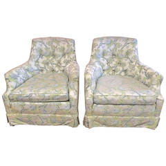 Vintage Pair of Hollywood Regency Club Chairs